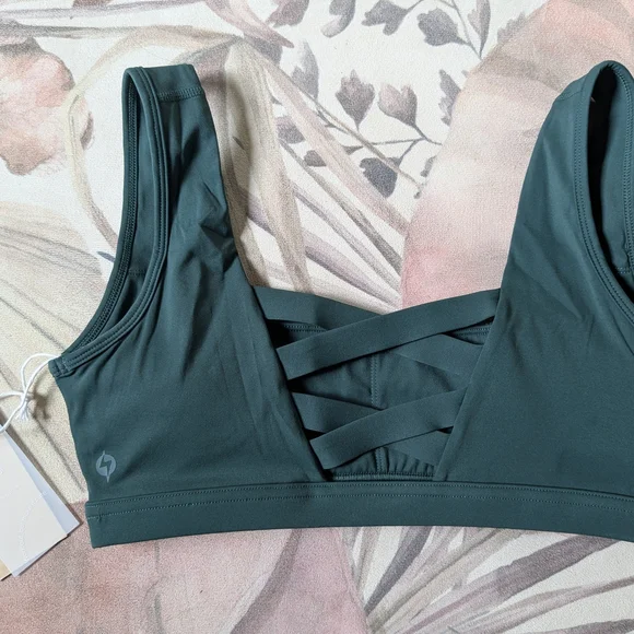 POPFLEX Dark Green Sports Bra - Picture 2 of 5